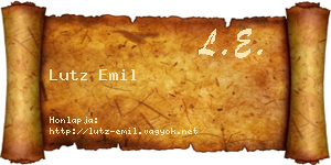 Lutz Emil névjegykártya
